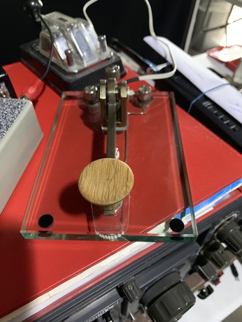 Another home made key. This is straight with a glass base.