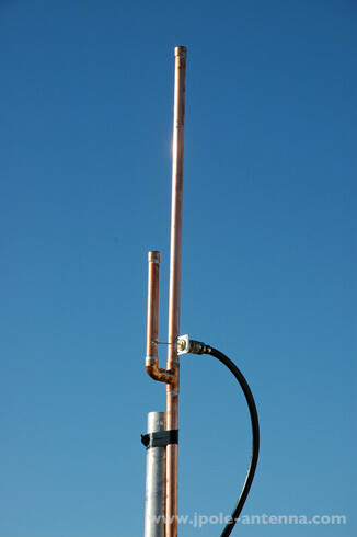 "J-pole" antenna made of copper pipe
