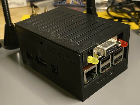 The TNC-Pi build inside a 3D printed case.