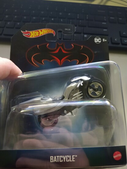 Hot Wheels 1/50 scale Batcycle silver (Batman Forever??)