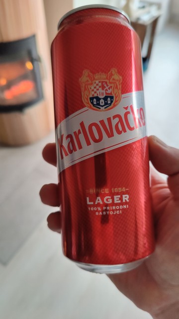 Empty can of Croatian beer given to me by a radio amateur friend who spent his vacation there.