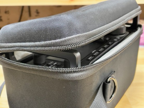 IC-705 with ARK-705 protector in perfectly fitting black case.