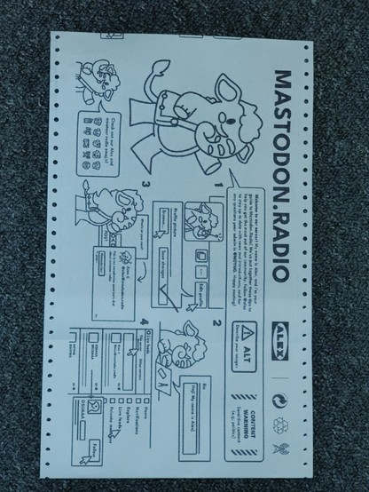 The full art/instruction sheet printed out and displayed ... on my floor.