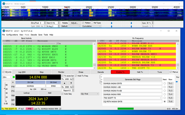 FT8 QSO screenshot 