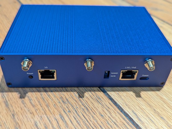 OpenWRT One Router Rear View.